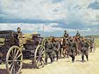 Pferd, Kavallerie, Heeresfeldwagen, Feldwagen, Reiter, Wehrmacht, historisches Farbfoto, Originalaufnahme